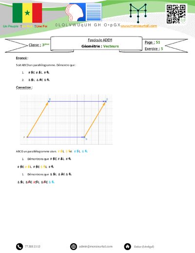 Aperçu – ADEM P51 N5 – Vecteurs - corrigé