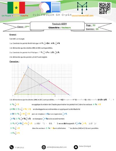 Aperçu – ADEM P52 N10 – Vecteurs - corrigé