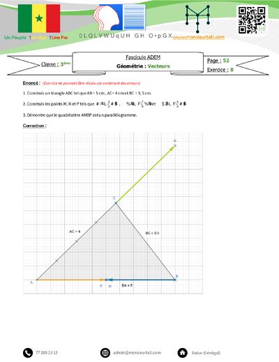 Aperçu – ADEM P52 N8 – Vecteurs - corrigé